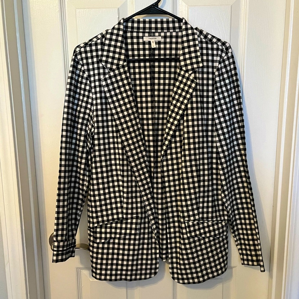 Black Gingham Blazer